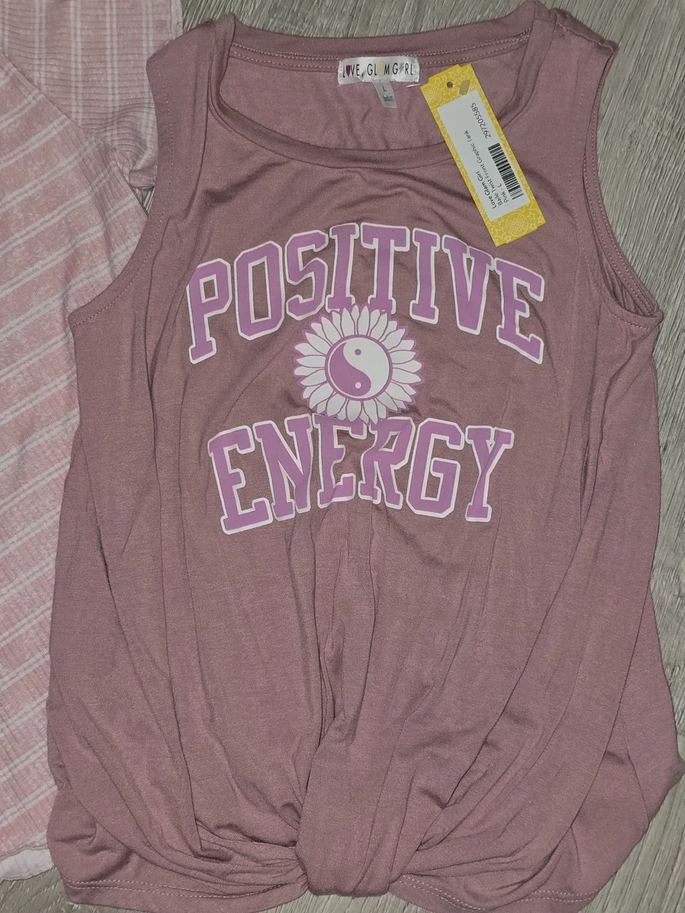 Girls Pink Short Sleeve Tee - Positive Energy & Rainbow Styles